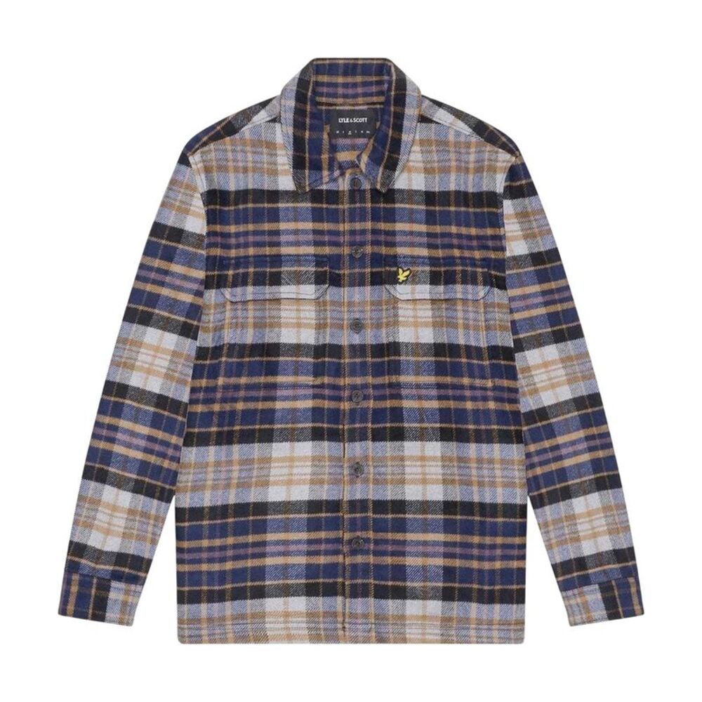 Lyle & Scott Mens Flannel Long-Sleeved Overshirt / Navy